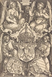 Saksan valtakunnan ja Nürnbergin kaupungin vaakuna, 1521. tekijältä Albrecht Dürer