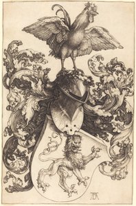 Vaakuna, jossa leijona ja kukko tekijältä Albrecht Dürer