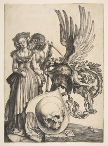 Vaakuna ja pääkallo, 1503. tekijältä Albrecht Dürer
