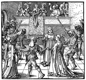 Torchlightin tanssi, Augsburg, 1516, 1936 tekijältä Albrecht Dürer