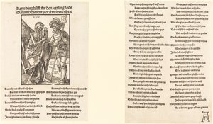 Kuolema ja Lansquenet tekijältä Albrecht Dürer