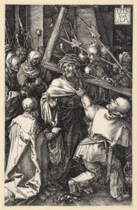 Kärsimyksen mies ruoskimispylvään äärellä (Kupferstich-Passion) tekijältä Albrecht Dürer