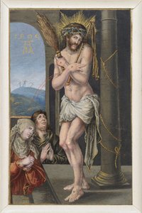 Kärsimyksen mies ruoskimispylvään äärellä tekijältä Albrecht Dürer