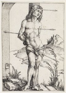 Pyhä Sebastian pylvääseen sidottuna tekijältä Albrecht Dürer