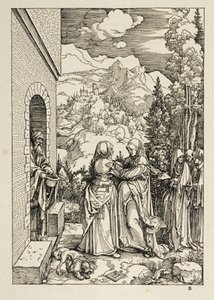 Marian vierailu Elisabetin luona (Marian elämä) tekijältä Albrecht Dürer