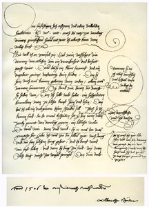 Luonnos Albrecht Durerin omistautumisesta Willibald Pirckheimerille, c1523 tekijältä Albrecht Dürer