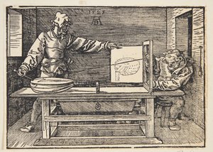 Piirtäjä piirtää luutua tekijältä Albrecht Dürer