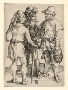 Kolme talonpoikaa keskustelemassa tekijältä Albrecht Dürer