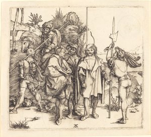 Viisi sotilasta ja turkkilainen hevosen selässä tekijältä Albrecht Dürer