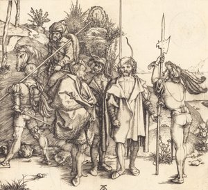 Viisi sotilasta ja turkkilainen hevosen selässä, 14951496. tekijältä Albrecht Dürer