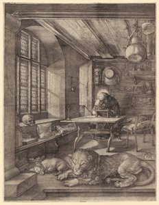 Pyhä Hieronymus vitriinissä tekijältä Albrecht Dürer