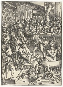 Evankelista Johannes marttyyrikuolema tekijältä Albrecht Dürer