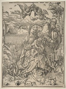 Pyhä perhe kolmen jäniksen kanssa. tekijältä Albrecht Dürer