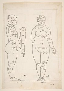Kuvitus Dürerin teoksesta Four Books of Human Proportion, Nürnberg, 1528.n.d. tekijältä Albrecht Dürer