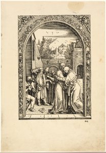 Joachim ja Pyhä Anna tapaavat Golden Gatessa, elokuvasta Neitsyt tekijältä Albrecht Dürer