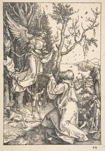 Joakim ja enkeli, sarjasta "Neitsyt Marian elämä" tekijältä Albrecht Dürer