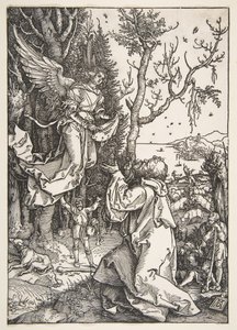 Joachim ja enkeli, The Life of the Virgin, n. 1504. tekijältä Albrecht Dürer