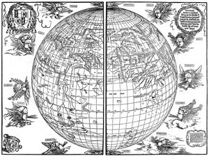 Johannes Stabiuksen maailmankartta, 1515, 1936 tekijältä Albrecht Dürer