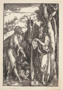 Johannes Kastaja ja Pyhä Onufrius erämaassa tekijältä Albrecht Dürer