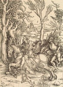 Knight ja Lansquenet, c1497. tekijältä Albrecht Dürer
