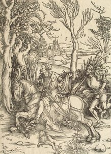 Knight ja Lansquenet, n. 1497 tekijältä Albrecht Dürer