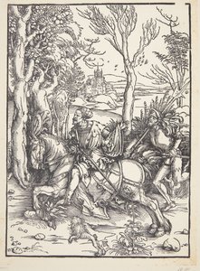Ritari ja lansquenet tekijältä Albrecht Dürer