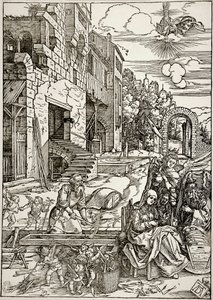 Neitsyt Marian elämä: Pyhän perheen oleskelu Egyptissä (Bartsch 90) tekijältä Albrecht Dürer