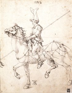 Lancer hevosen selässä tekijältä Albrecht Dürer