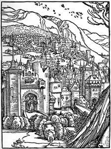 Maisema, 1498, 1936 tekijältä Albrecht Dürer