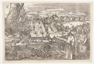 Maisema kaanonin kanssa tekijältä Albrecht Dürer