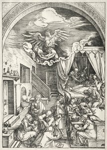Neitsyen elämä: Neitsyen syntymä, 1504-1505. tekijältä Albrecht Dürer