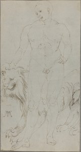 Mies alaston leijonan kanssa [verso] tekijältä Albrecht Dürer