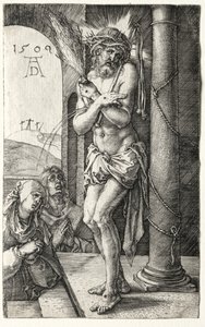 Surun mies pylvään luona, 1509. tekijältä Albrecht Dürer