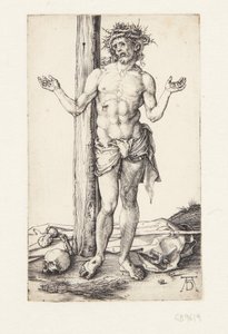 Surun mies kädet ylhäällä tekijältä Albrecht Dürer