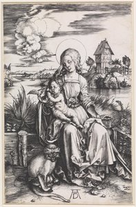 Maria lapsen ja apinan kanssa tekijältä Albrecht Dürer