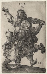 Tanssiva talonpoikaispari tekijältä Albrecht Dürer