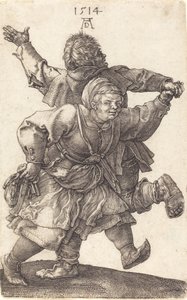 Talonpoikapariskunta tanssii, 1514. tekijältä Albrecht Dürer