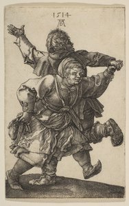 Talonpoikapariskunta tanssii, 1514. tekijältä Albrecht Dürer