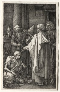 Pietari ja Johannes parantavat rampaa temppelin portilla tekijältä Albrecht Dürer