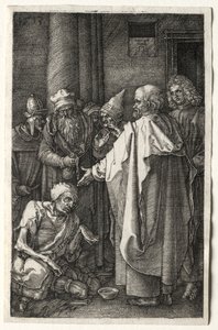 Pietari ja Johannes parantavat rampaa temppelin portilla, 1512. tekijältä Albrecht Dürer