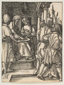 Pilatus pesee kätensä, Pieni intohimo, n. 1509. tekijältä Albrecht Dürer