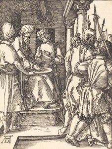 Pilatus pesee kätensä, luultavasti n. 15091510. tekijältä Albrecht Dürer