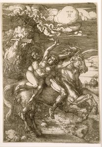 Prosperpinan raiskaus (Sieppaus yksisarvisella) tekijältä Albrecht Dürer