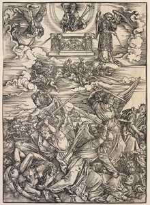 Pyhän Johanneksen ilmestys: Neljä tuhoavaa enkeliä, 1511. tekijältä Albrecht Dürer