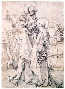 Pyhä Anna lapsen ja Neitsyt Marian kanssa, c1500 tekijältä Albrecht Dürer