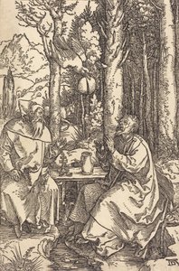 Pyhä Antonius ja Pyhä Paavali erämaassa, n. 1504. tekijältä Albrecht Dürer