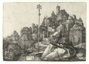 Pyhä Anthony lukee. 1519 tekijältä Albrecht Dürer