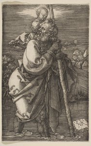 Pyhä Christopher kasvot vasemmalle, 1521. tekijältä Albrecht Dürer