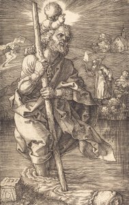 Pyhä Christopher kasvot oikealle, 1521. tekijältä Albrecht Dürer