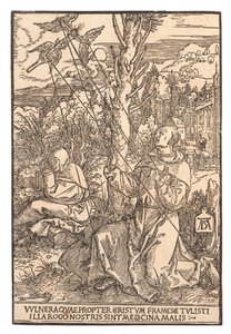 Pyhä Franciscus vastaanottamassa stigmat, n. 1505. tekijältä Albrecht Dürer